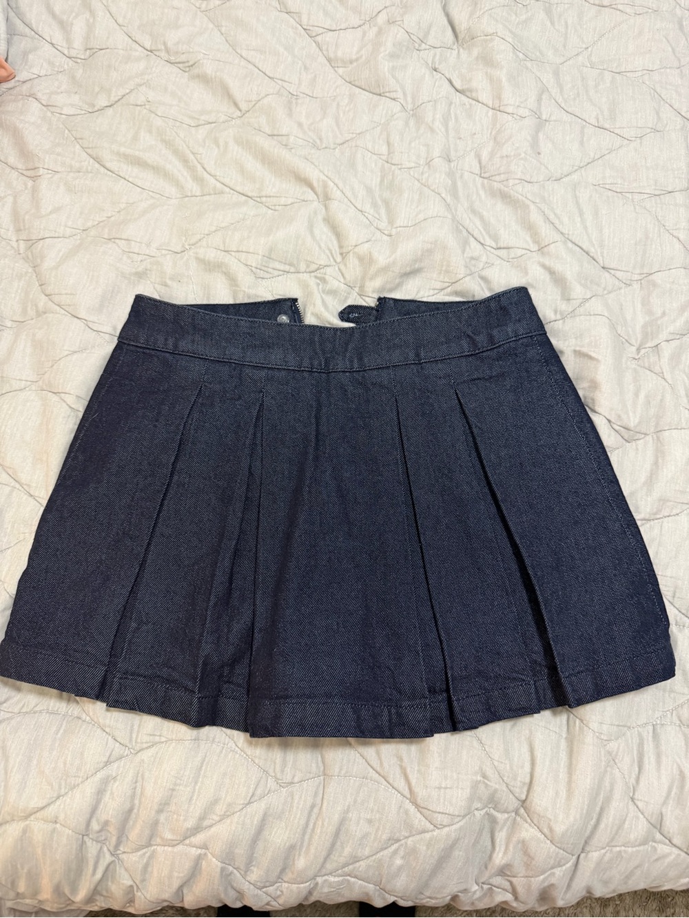Express Navy Pleated Skater Mini Skirt